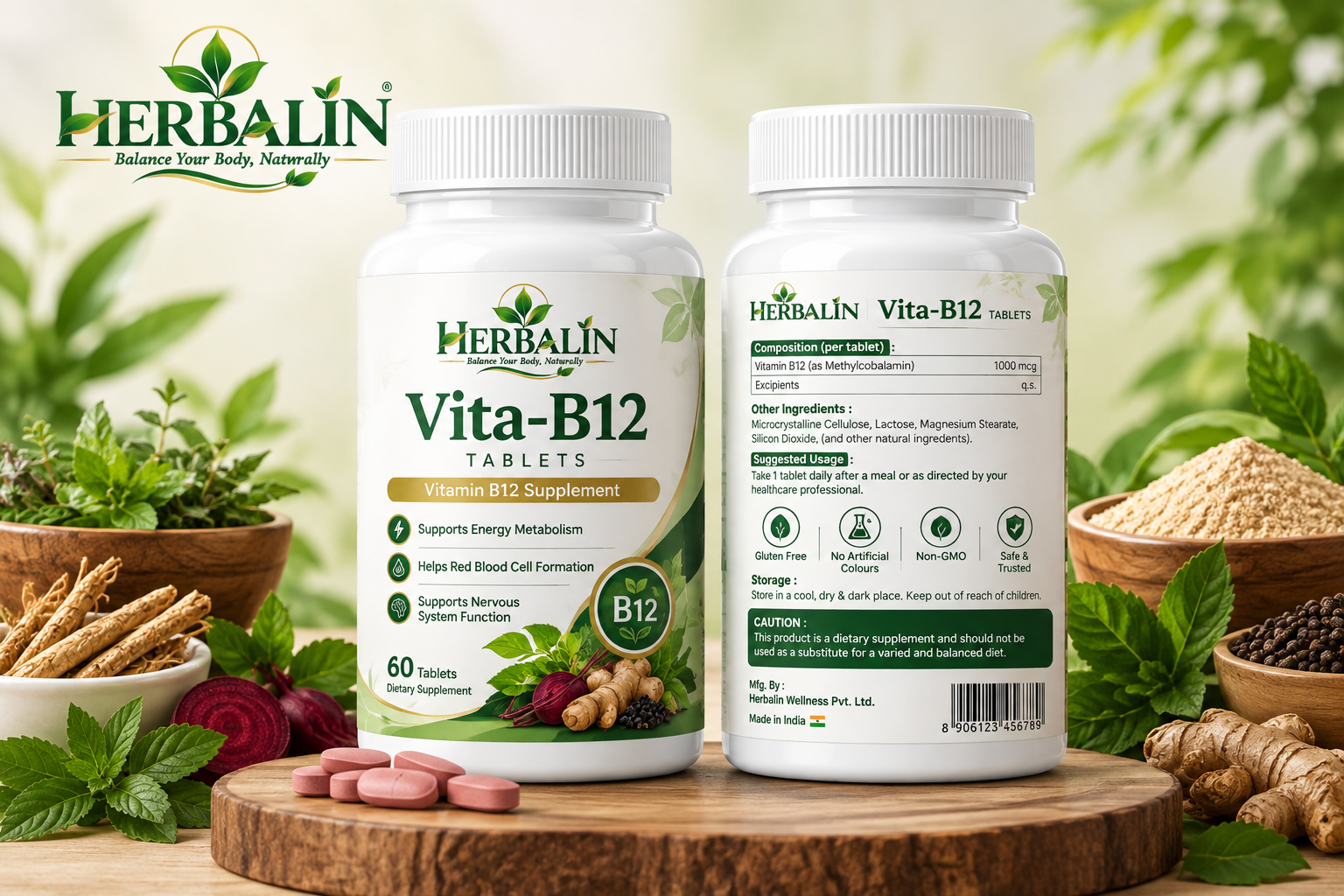Herbalin Vita-B12 Herbal Tablets
